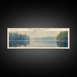 Wallum Lake Rhode Island Panoramic Wall Art, Framed Canvas Print, Lake House Decor, Travel Poster, Scenic Lake Scene, Living Room Art