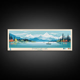 Emaiksoun Lake Alaska Framed Canvas Print, Panoramic Wall Art, Midcentury Modern, Pop Art, Bedroom Decor, Travel Poster, Nature Art