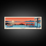 Fish Lake Utah Framed Canvas Print, Panoramic Art, Midcentury Modern, Pop Art, Living Room Wall Art, Travel Poster, Nature Painting, Home Decor