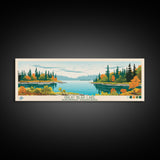 Great Bear Lake Northwest Framed Canvas Print, Panoramic Art, Midcentury Modern, Pop Art, Bedroom Decor, Travel Poster, Lake View, Wall Art