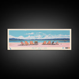 Great Salt Lake Utah Framed Canvas Print, Panoramic Wall Art, Midcentury Modern, Pop Art, Living Room Wall Art, Travel Poster, Nature Art, Artistic Decor