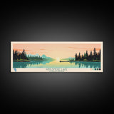 Kingsmere Lake Saskatchewan Framed Canvas Print, Panoramic Wall Art, Midcentury Modern, Pop Art, Bedroom Art, Travel Poster, Home Decor