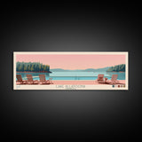 Lake Allatoona Georgia Framed Canvas Print, Panoramic Wall Art, Midcentury Modern, Pop Art, Living Room Decor, Travel Poster, Bedroom Art