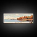 Lake Blackshear Georgia Framed Canvas Print, Panoramic Wall Art, Midcentury Modern, Pop Art, Bedroom Decor, Travel Poster, Living Room Art