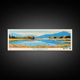 Lake Bomoseen Vermont Framed Canvas Print, Panoramic Wall Art, Midcentury Modern, Pop Art, Bedroom Decor, Travel Poster, Living Room Art