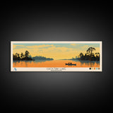 Lake Choctaw Framed Canvas Print, Panoramic Art, Midcentury Modern, Pop Art, Living Room Wall Art, Travel Poster, Lake House Decor