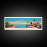 Lake Santa Fe Florida Framed Canvas Print, Panoramic Wall Art, Midcentury Modern, Pop Art, Bedroom Art, Travel Poster, Lake House Decor