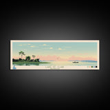 Lake St. Clair Michigan Framed Canvas Print, Panoramic Wall Art, Midcentury Modern, Pop Art, Bedroom Art, Travel Poster, Lake House Decor