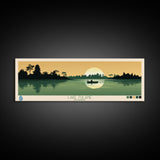 Lake Tulane, Florida Panoramic Wall Art Framed Canvas Print, Midcentury Modern, Pop Art, Home Decor, Travel Poster, Living Room Art