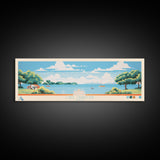 Lake Tawakoni, Texas Panoramic Wall Art Framed Canvas Print, Midcentury Modern, Pop Art, Home Decor, Travel Poster, Bedroom Art