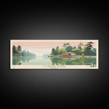 Lay Lake, Alabama Panoramic Wall Art Framed Canvas Print, Midcentury Modern, Pop Art, Home Decor, Travel Poster, Bedroom Art