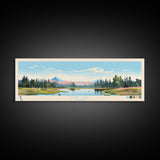 Lynx Lake, Arizona Panoramic Wall Art Framed Canvas Print, Midcentury Modern, Pop Art, Home Decor, Travel Poster, Living Room Art