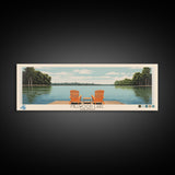 Millwood Lake, Arkansas Framed Canvas Print, Panoramic Wall Art, Midcentury Modern, Pop Art, Home Decor, Travel Poster, Bedroom Art