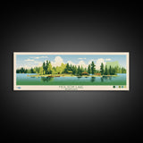 Molson Lake, Manitoba Framed Canvas Print, Panoramic Wall Art, Midcentury Modern, Pop Art, Home Decor, Travel Poster, Bedroom Art