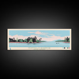 Monticello Reservoir, South Carolina Framed Canvas Print, Panoramic Wall Art, Midcentury Modern, Pop Art, Home Decor, Travel Poster, Bedroom Art