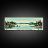 Mooselookmeguntic Lake, Maine Framed Canvas Print, Panoramic Wall Art, Midcentury Modern, Pop Art, Home Decor, Travel Poster, Living Room Art