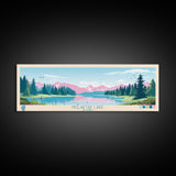 Niglaktak Lake, Alaska Framed Canvas Print, Panoramic Wall Art, Midcentury Modern, Pop Art, Home Decor, Travel Poster, Bedroom Art