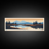 Nonvianuk Lake, Alaska Framed Canvas Print, Panoramic Wall Art, Midcentury Modern, Pop Art, Home Decor, Travel Poster, Living Room Art