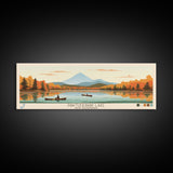 Pawtuckaway Lake, New Hampshire Framed Canvas Print, Panoramic Wall Art, Midcentury Modern, Pop Art, Home Decor, Travel Poster, Bedroom Art