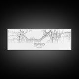 Panoramic Madison City Map, Wisconsin Art, Map Print, Minimalist Wall Art, Canvas Art, Housewarming Gift, Street Map Art, Closing Gift