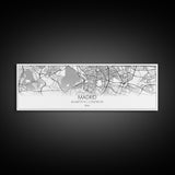 Panoramic Madrid City Map, Spain Art, Map Print, Minimalist Wall Art, Canvas Art, Housewarming Gift, Street Map Art, Closing Gift