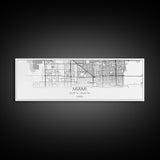 Panoramic Miami City Map, Florida Art, Map Print, Minimalist Wall Art, Canvas Art, Housewarming Gift, Street Map Art, Closing Gift