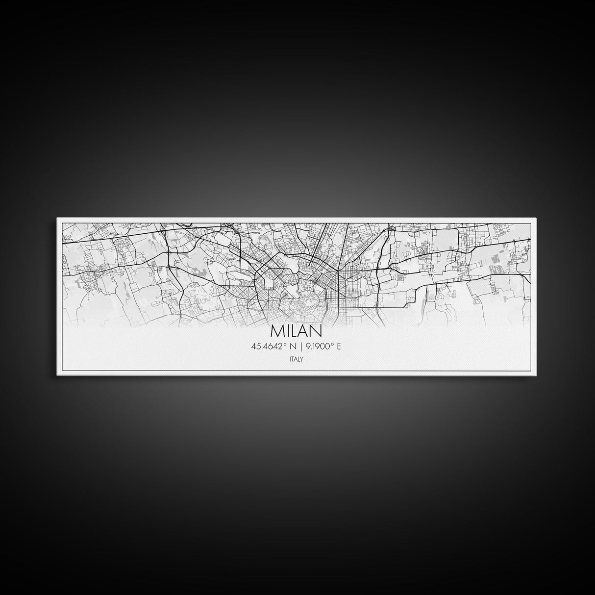 Panoramic Milan City Map, Italy Art, Map Print, Minimalist Wall Art, Canvas Art, Housewarming Gift, Street Map Art, Closing Gift