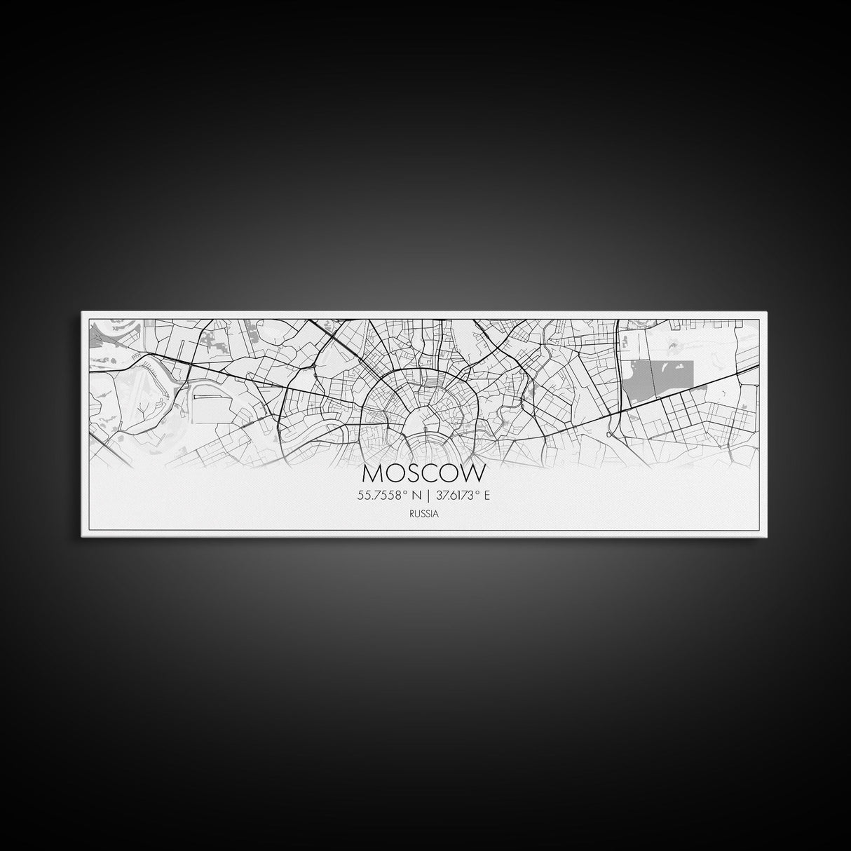 Panoramic Moscow City Map, Russia Art, Map Print, Minimalist Wall Art, Canvas Art, Housewarming Gift, Street Map Art, Closing Gift