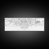 Panoramic Moscow City Map, Russia Art, Map Print, Minimalist Wall Art, Canvas Art, Housewarming Gift, Street Map Art, Closing Gift