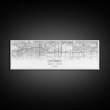 Panoramic Ontario City Map, California Art, Map Print, Minimalist Wall Art, Canvas Art, Housewarming Gift, Street Map Art, Closing Gift