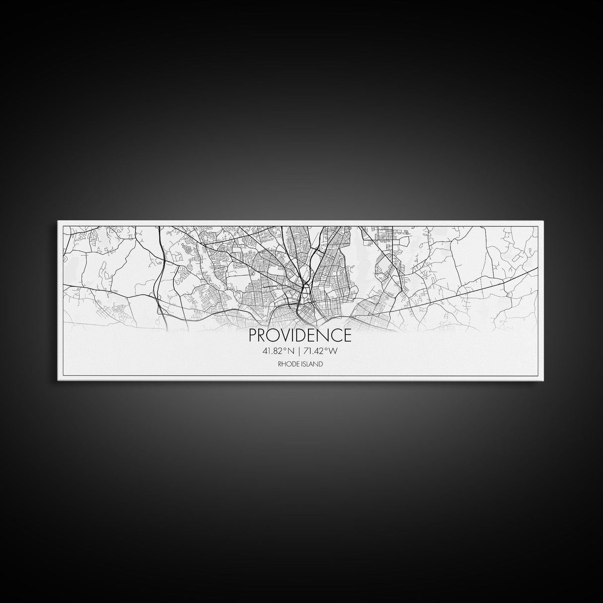 Panoramic Providence City Map, Rhode Island Art, Map Print, Minimalist Wall Art, Canvas Art, Housewarming Gift, Street Map Art, Closing Gift