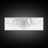 Panoramic Providence City Map, Rhode Island Art, Map Print, Minimalist Wall Art, Canvas Art, Housewarming Gift, Street Map Art, Closing Gift