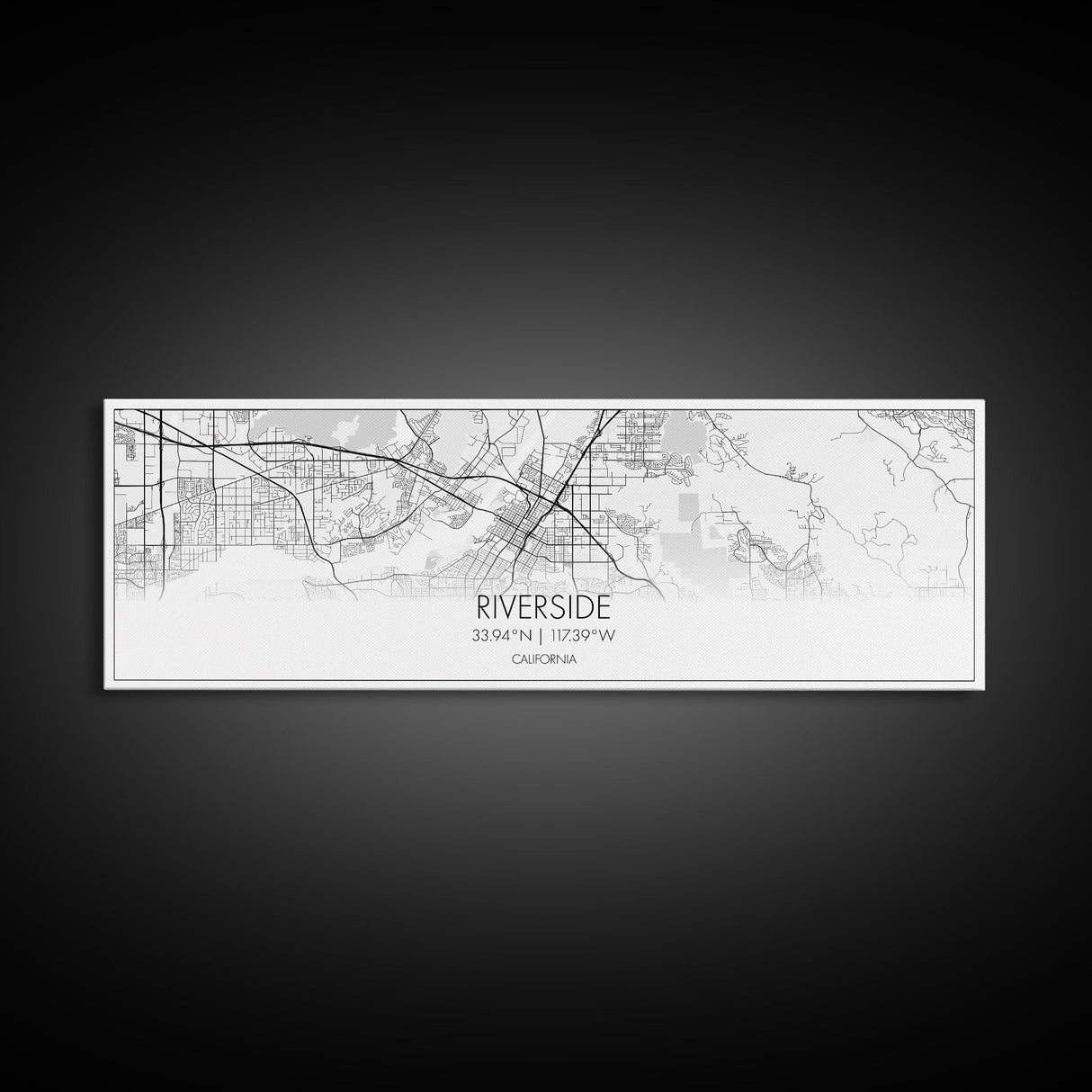 Panoramic Riverside City Map, California Art, Map Print, Minimalist Wall Art, Canvas Art, Housewarming Gift, Street Map Art, Closing Gift