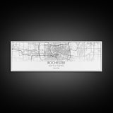 Panoramic Rochester City Map, New York Art, Map Print, Minimalist Wall Art, Canvas Art, Housewarming Gift, Street Map Art, Closing Gift