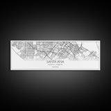 Panoramic Santa Ana City Map, California Art, Map Print, Minimalist Wall Art, Canvas Art, Housewarming Gift, Street Map Art, Closing Gift