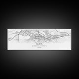 Panoramic Sofia City Map, Bulgaria Art, Map Print, Minimalist Wall Art, Canvas Art, Housewarming Gift, Street Map Art, Closing Gift