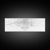 Panoramic Springfield City Map, Missouri Art, Map Print, Minimalist Wall Art, Canvas Art, Housewarming Gift, Street Map Art, Closing Gift