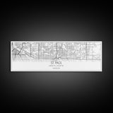 Panoramic St Paul City Map, Minnesota Art, Map Print, Minimalist Wall Art, Canvas Art, Housewarming Gift, Street Map Art, Closing Gift