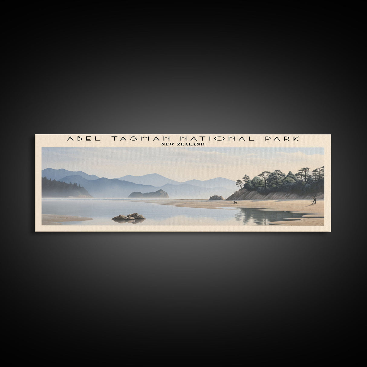 Abel Tasman National Park Travel Poster Print, Framed Canvas Print, New Zealand Travel Art, Wood Framed Art, Wall Hanging, Home Decor