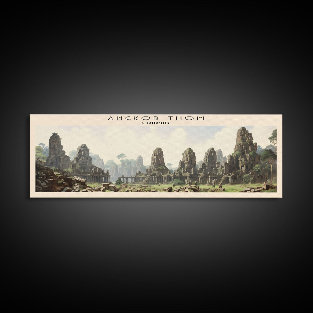 Angkor Thom Framed Canvas Print Travel Poster | Wall Art | Home Decor | Gift For Travel Lover | Wall Hanging | Original Art