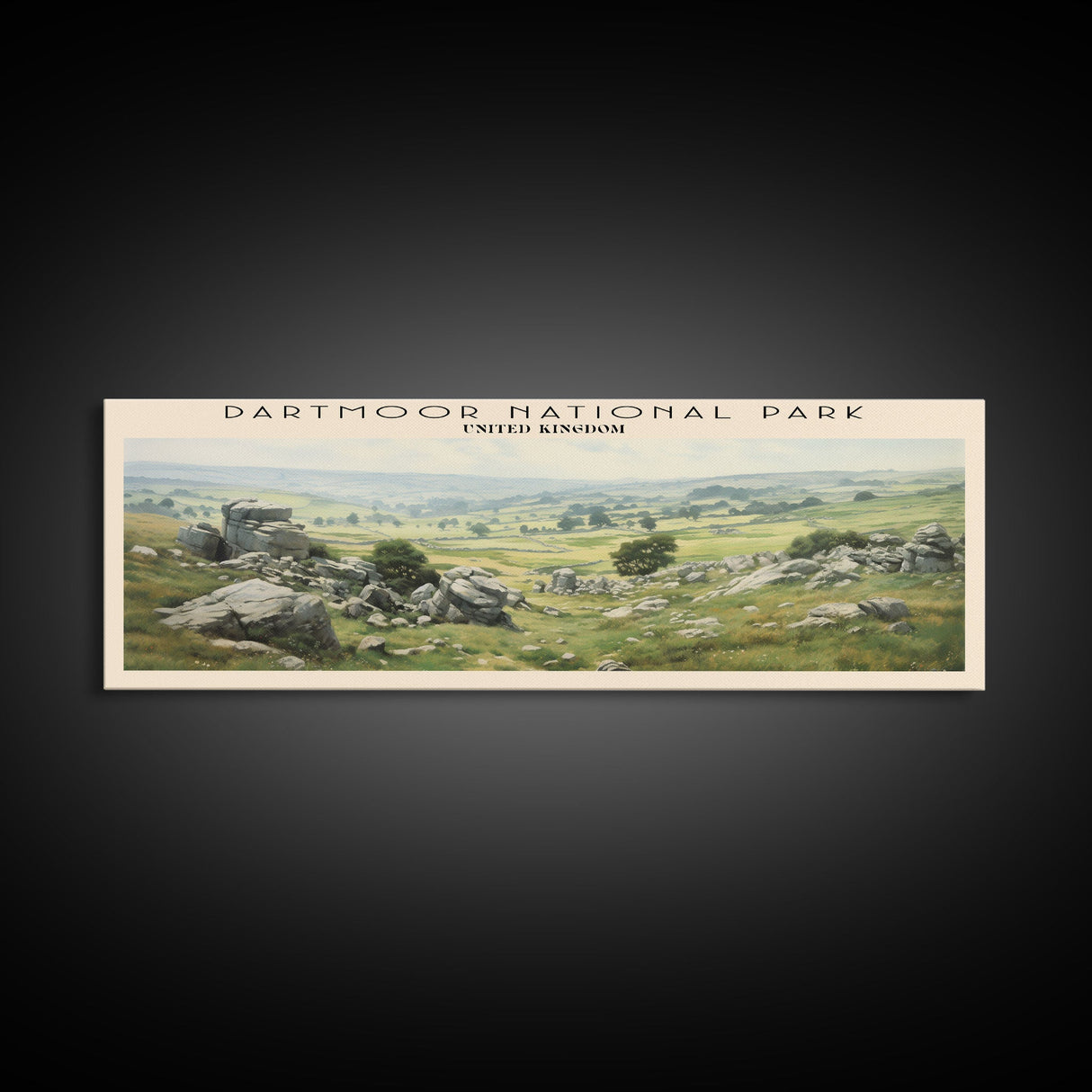 Dartmoor National Park COUNTRY Travel Poster Print, Framed Canvas Print, COUNTRY Travel Art, Wood Framed Art, Wall Hanging, Home Decor