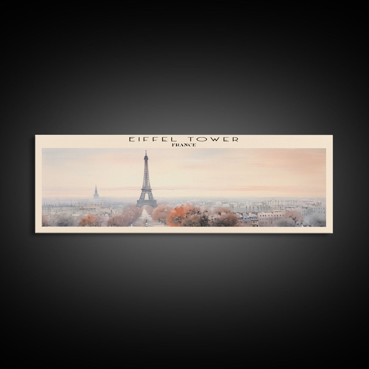 Eiffel Tower Travel Poster Print, Framed Canvas Print, COUNTRY Travel Art, Wood Framed Art, Wall Hanging, Home Decor