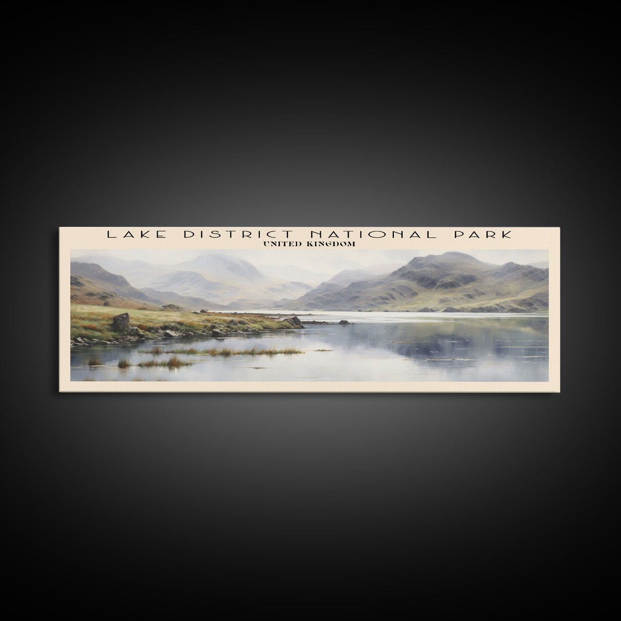 Lake District National Park COUNTRY | Framed Travel Poster Canvas Print | Trendy Wall Art | Watercolor Painting | Living Room Art | Unique Art