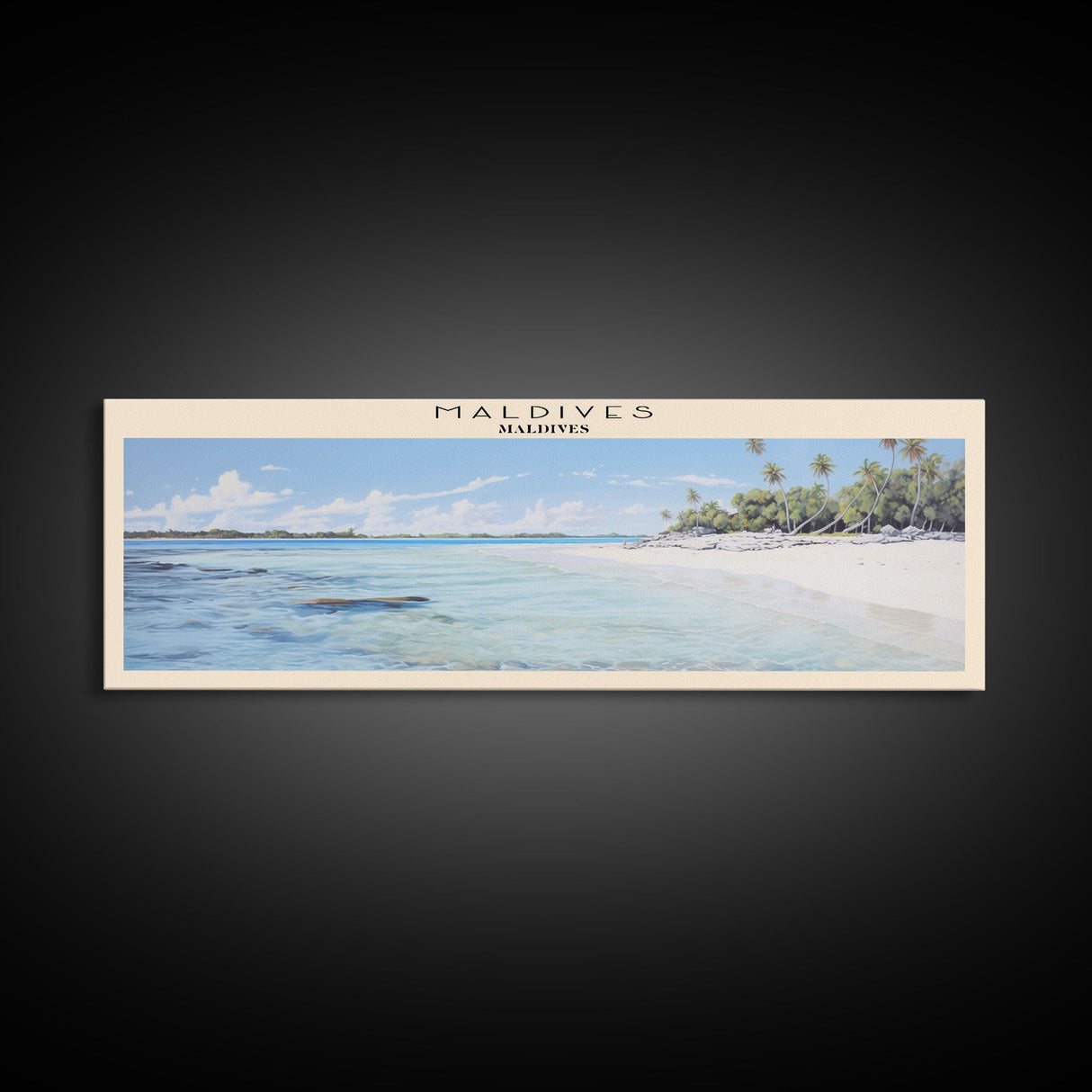 Maldives Travel Poster Print, Framed Canvas Print, COUNTRY Travel Art, Wood Framed Art, Wall Hanging, Home Decor