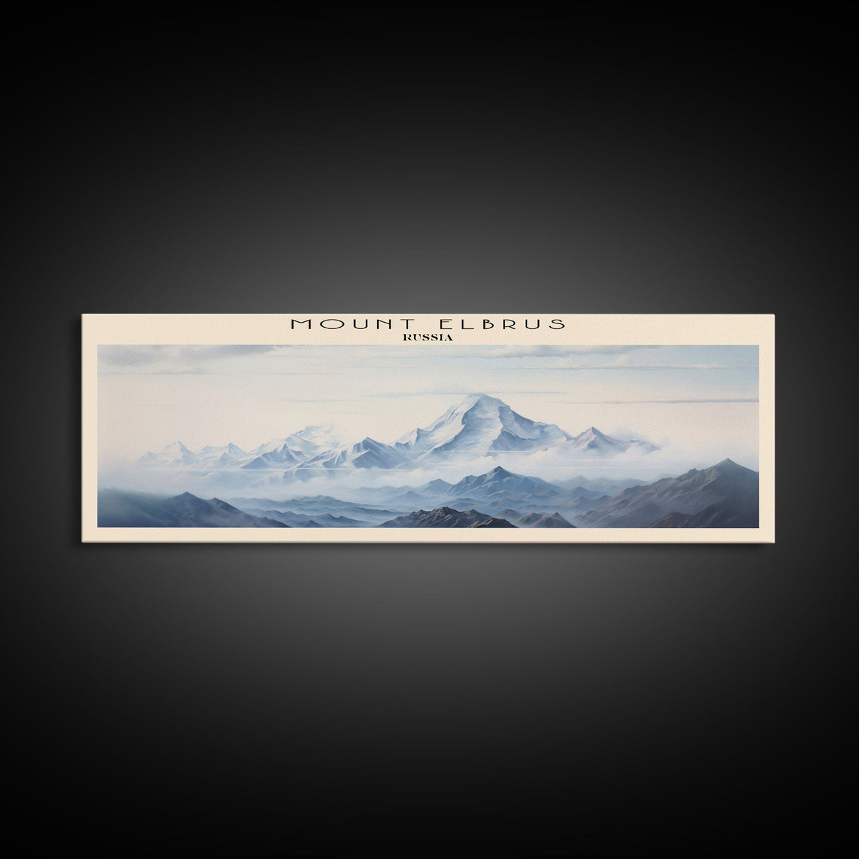 Mount Elbrus COUNTRY | Framed Travel Poster Canvas Print | Trendy Wall Art | Watercolor Painting | Living Room Art | Unique Art