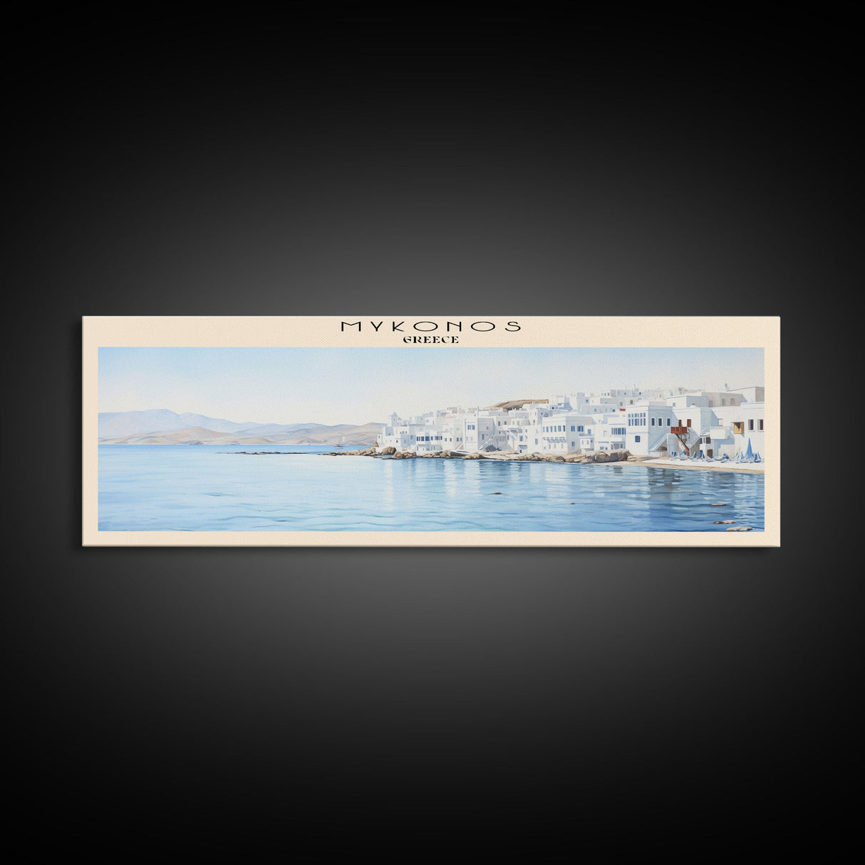 Mykonos COUNTRY Travel Poster Print, Framed Canvas Print, COUNTRY Travel Art, Wood Framed Art, Wall Hanging, Home Decor