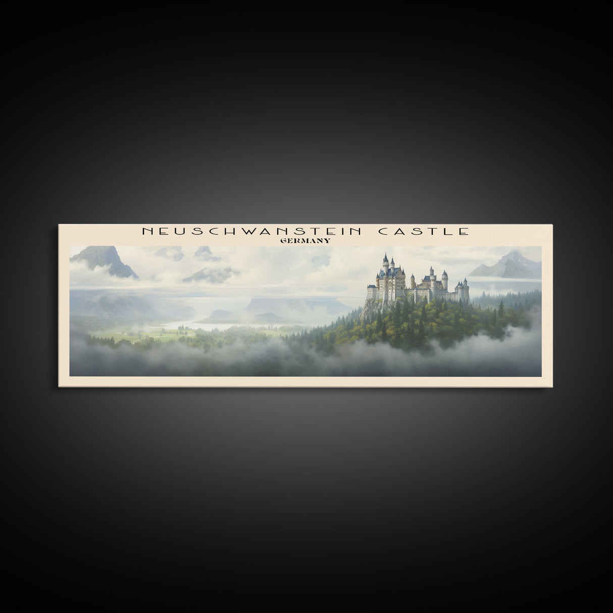 Neuschwanstein Castle Framed Canvas Print Travel Poster | Wall Art | Home Decor | Gift For Travel Lover | Wall Hanging | Original Art