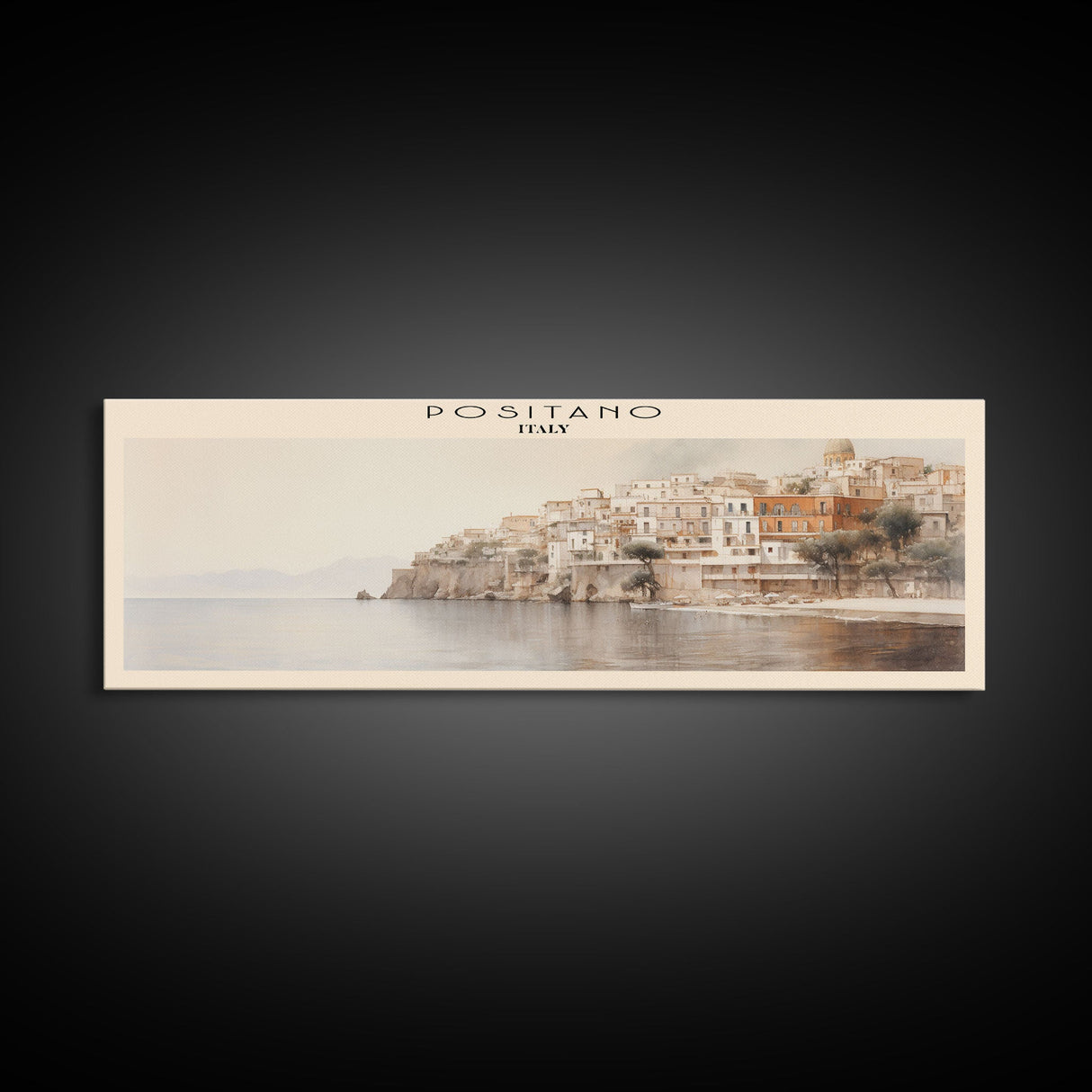 Positano Travel Poster Print, Framed Canvas Print, COUNTRY Travel Art, Wood Framed Art, Wall Hanging, Home Decor