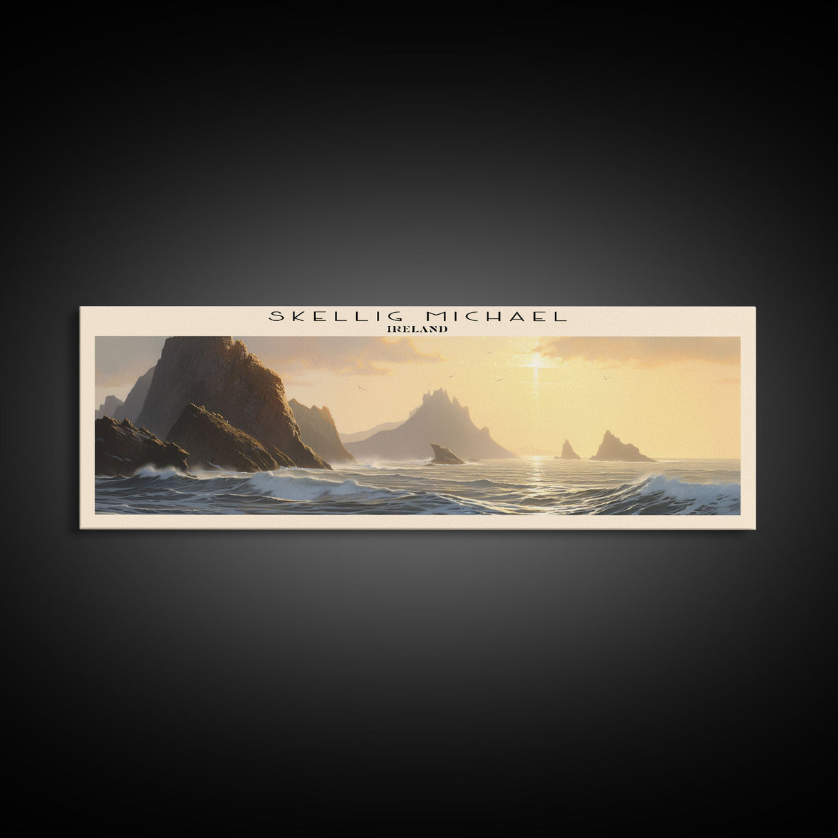 Skellig Michael COUNTRY Travel Poster Print, Framed Canvas Print, COUNTRY Travel Art, Wood Framed Art, Wall Hanging, Home Decor