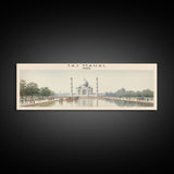 Taj Mahal Travel Poster Print, Framed Canvas Print, COUNTRY Travel Art, Wood Framed Art, Wall Hanging, Home Decor